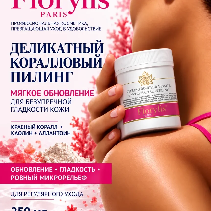 Деликатный коралловый пилинг для лица